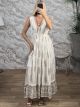 GoldenThread Boho Maxi Dress-8268/White