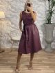 Eco Leather A Midi Dress/Burgundy