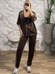 Velvet Leopard Stripe Set-91333/Chocolat