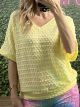 Waffle Fabric Ve Top/Yellow