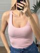 Sleeveless Ribbed Bodysuit/Pink