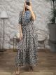 Viscose Animal Semizie Maxi Dress