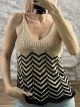 Knitted Lurex Viscose Top/Gold