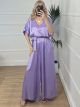 Satin Animal Jumpsuit/Lilac
