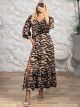 Ruffled Buttons Maxi Dress-3395/N4