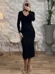Viscose Ve Midi Dress/Black