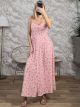 LittleFlowers Βuttons Maxi Dress/Pink