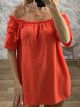 Ruched Sleeves Top/Coral