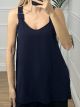 Oversized Back Top/Dark Blue