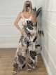 Summer Elastic Jumpsuit/Leaves-3