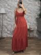 Cotton BowBack Maxi Dress-2756/Red