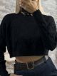 Knitted Cropped Sweater/Black