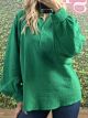 Button Blouse-Shirt/Green