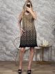 Knitted GoldenThread Mini Dress-93352/Gold&Black