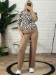 Leopard Top Knitted Set/Camel