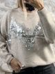 Sequins Sweater-6008/Beige