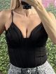 Cups Corset Bodysuit/Black