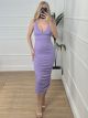 Elastic Ribbed Cups Dress/Lilac