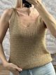 Knitted Lurex Elastic Top/Dark Gold