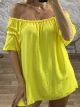 Ruched Sleeves Top/Yellow
