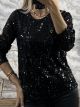 Sequins LongSleeves Top/Black