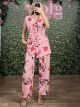 Long Vest Floral Set/Pink