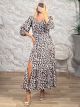 Ruffled Buttons Maxi Dress-3395/N3