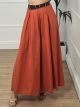 Cotton Wide Pants Belt-33637/Ecai