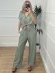 Soft Cropped Shirt Set/Khaki