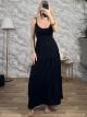 Cotton BowBack Maxi Dress-2756/Black