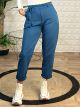 Highwaist Belt Sweatpants-3055/Petrol