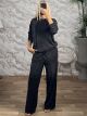 Faded Strassed Cotton Set-3011/Black-Grey