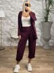 Oversized Zipper Buttons Set/Burgundy