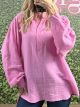 Button Blouse-Shirt/Pink