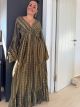 Wide Sleeves Boho Dress-2566/Khaki