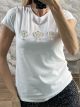 Pearled Flowers Cotton T-Shirt-5256/White