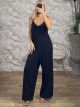 Elastic Mono Jumpsuit-18288/Navy Blue