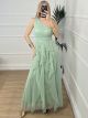 One Shoulder Ruffle Dress/Mint