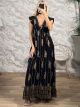 Boho Gold Maxi Dress NEW-2564/Black