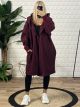 Soft Oversized Hood Coat/Burgundy
