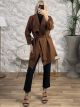 Asymmetrical Belt Coat/Chocolat1