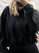 Hooded Crop Sweatshirt/Black