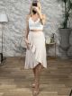 Ruffle Mono Bow Midi Skirt-3650/Vanilla