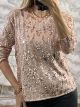 Sequins LongSleeves Top/Rosegold