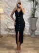 Viscose Knitted Sleeveless Dress-5368/Black