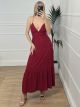 Backless X Dress/Burgundy