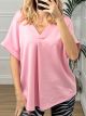 Viscose Shortsleeve Ve Sweatshirt/Pink