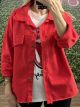 Cotton Oversized Jacket-1143/Red