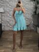 HalterNeck Ruffled Mini Dress-51289/Aqua