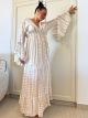 Wide Sleeves Boho Dress-2566/White